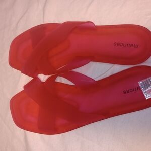 Maurices Red Sandals Classic Thong Style